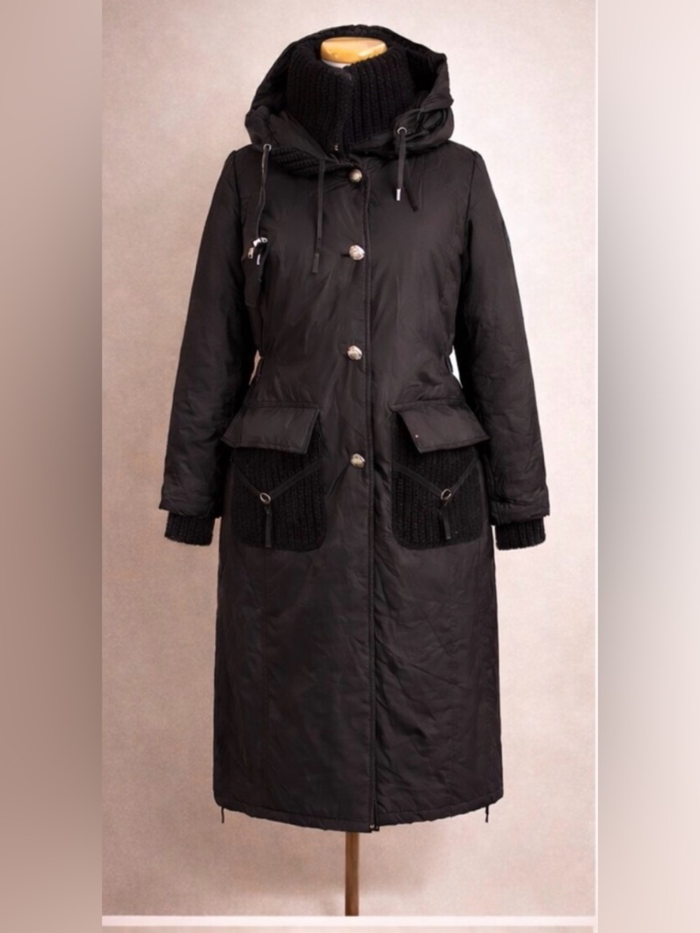 [Ermanno Scervino] Down Filled Long Hooded Wool and Nylon Jacket Sz: 10 (L)
